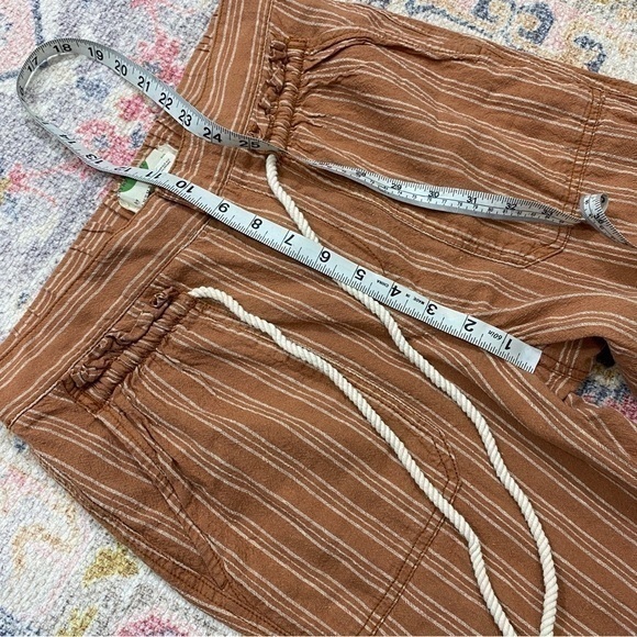 Anthropologie XS Linen‎ Blend Relaxed Fit Pants Orange Striped - Picture 10 of 11
